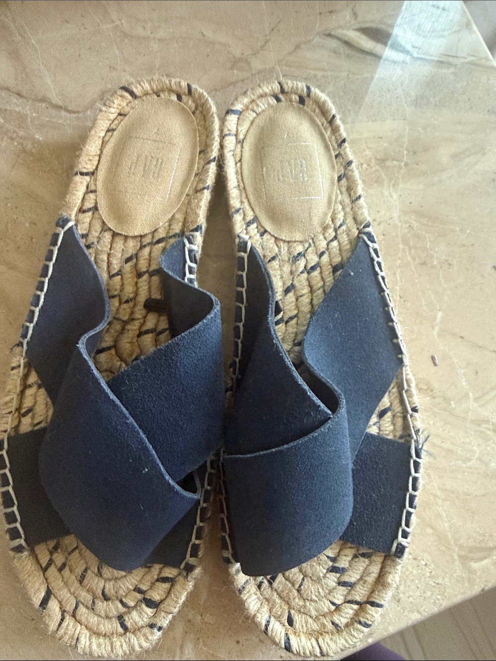 GAP Navy Crisscross Espadrille Slides